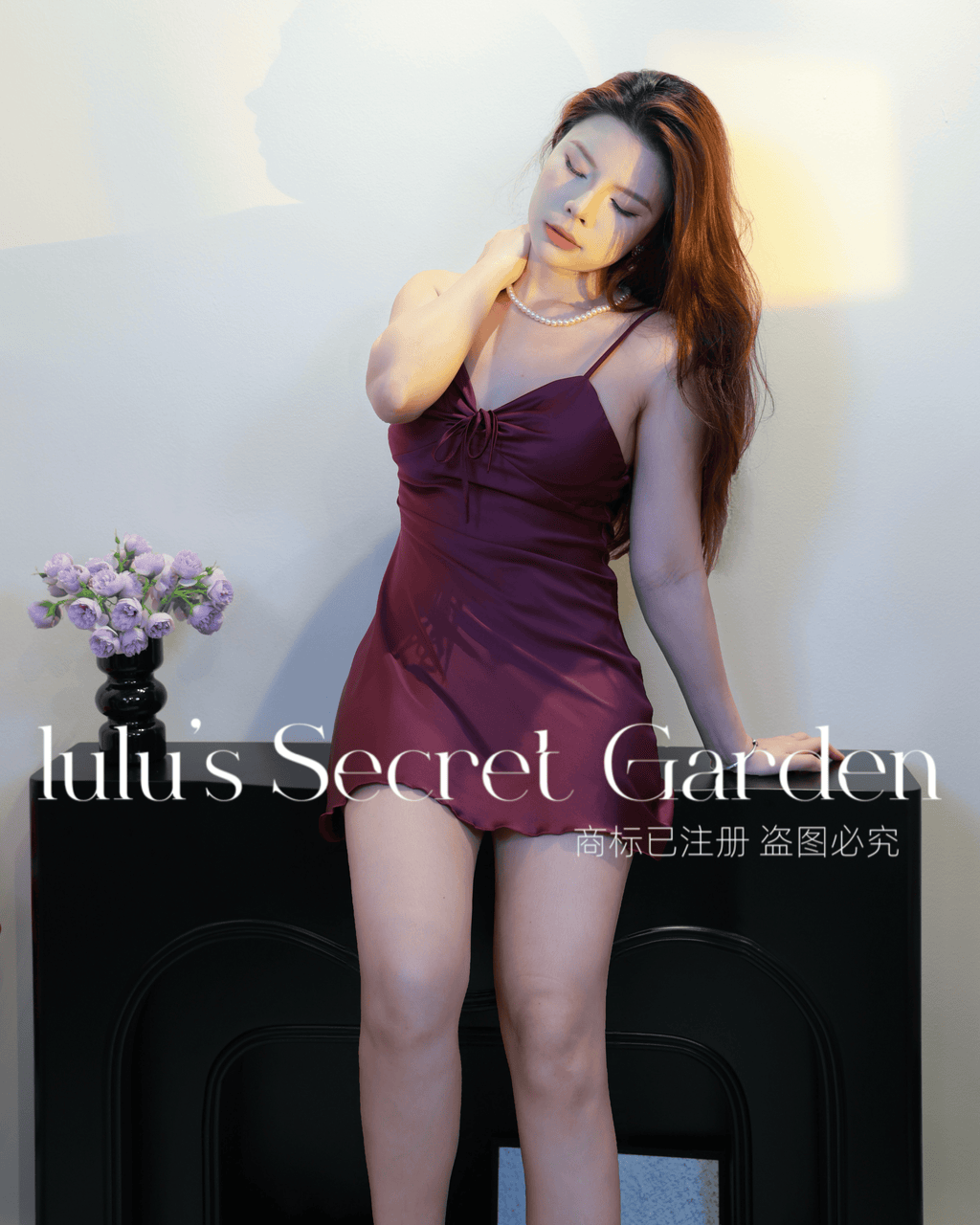 LULU 1035 - Ultra-A-line Hem Silky Satin Camisole Sexy Slim Fit Nightdress with Padded Bra