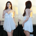 LULU 1154 - Sexy French Sweet Mesh Ice Silk Nightdress with Removable Padding – Cozy Homewear for Women