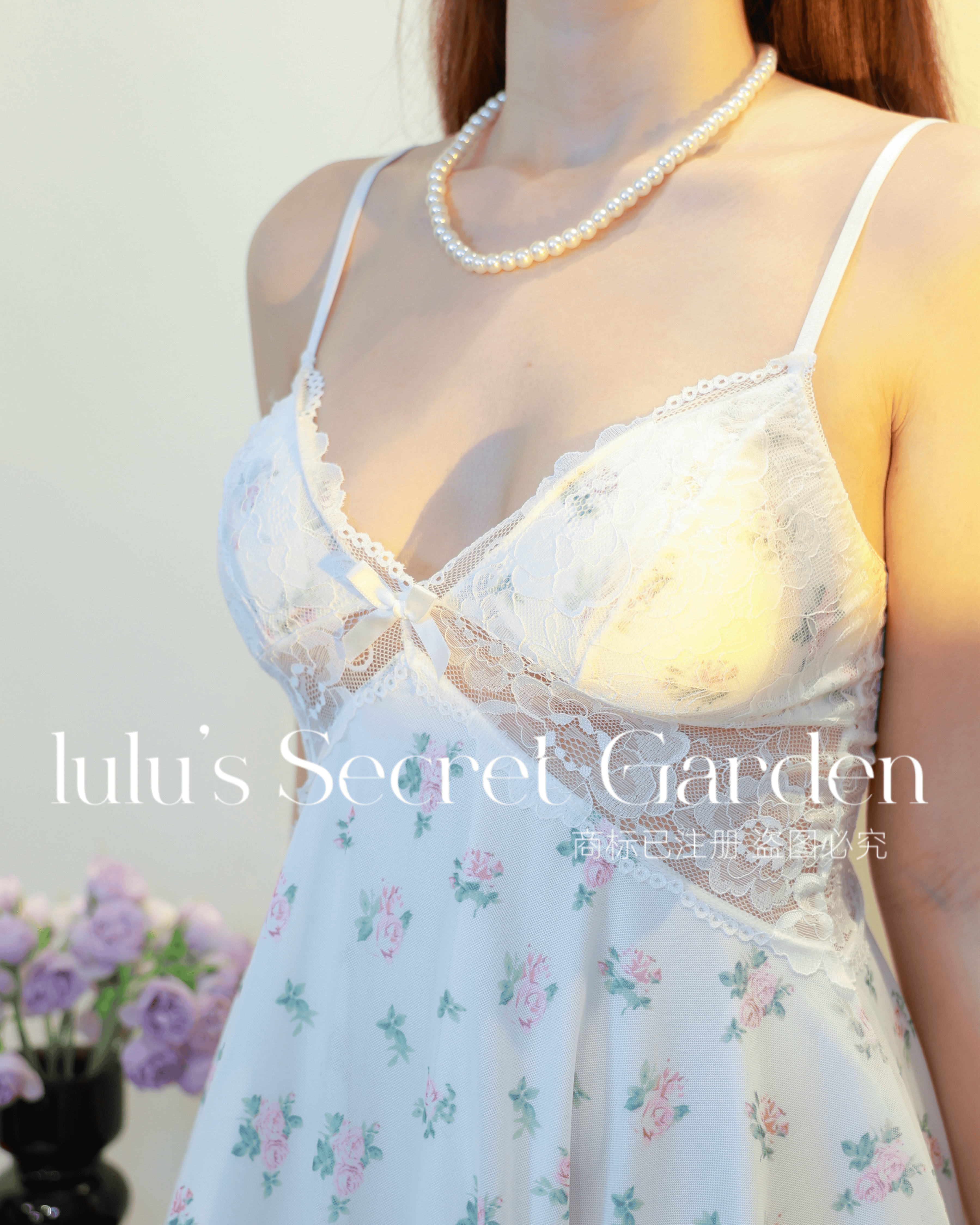 LULU 1159 - Hot Deep V Removable Padding Lingerie Plus Size Luxe Sheer Mesh Sexy Home Nightdress