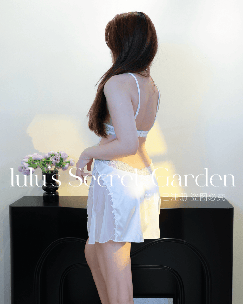 LULU 1012-Sexy Lace Underwire Push-Up Backless Padded Cami Nightdress Comfort Sleeveless