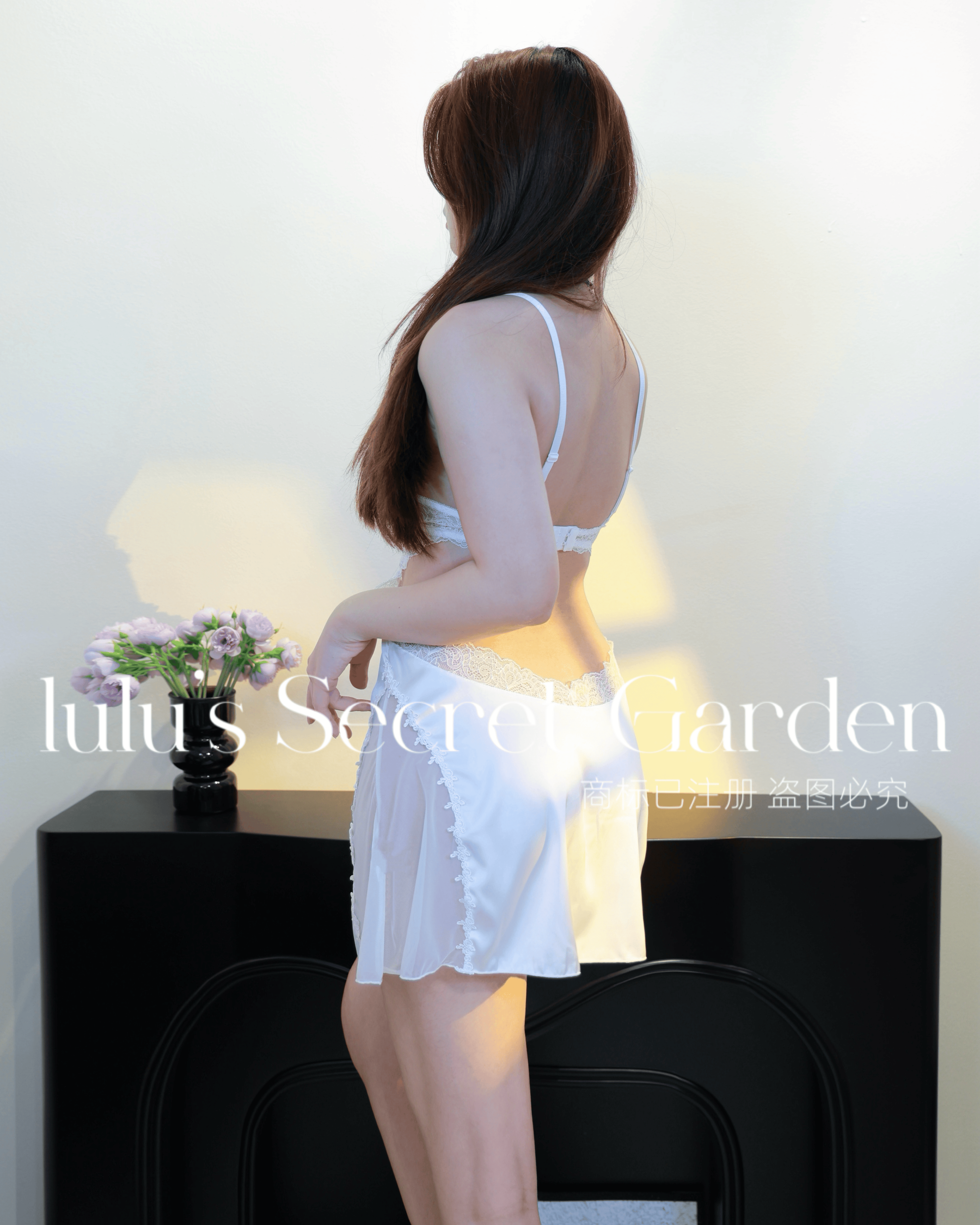 LULU 1012-Sexy Lace Underwire Push-Up Backless Padded Cami Nightdress Comfort Sleeveless