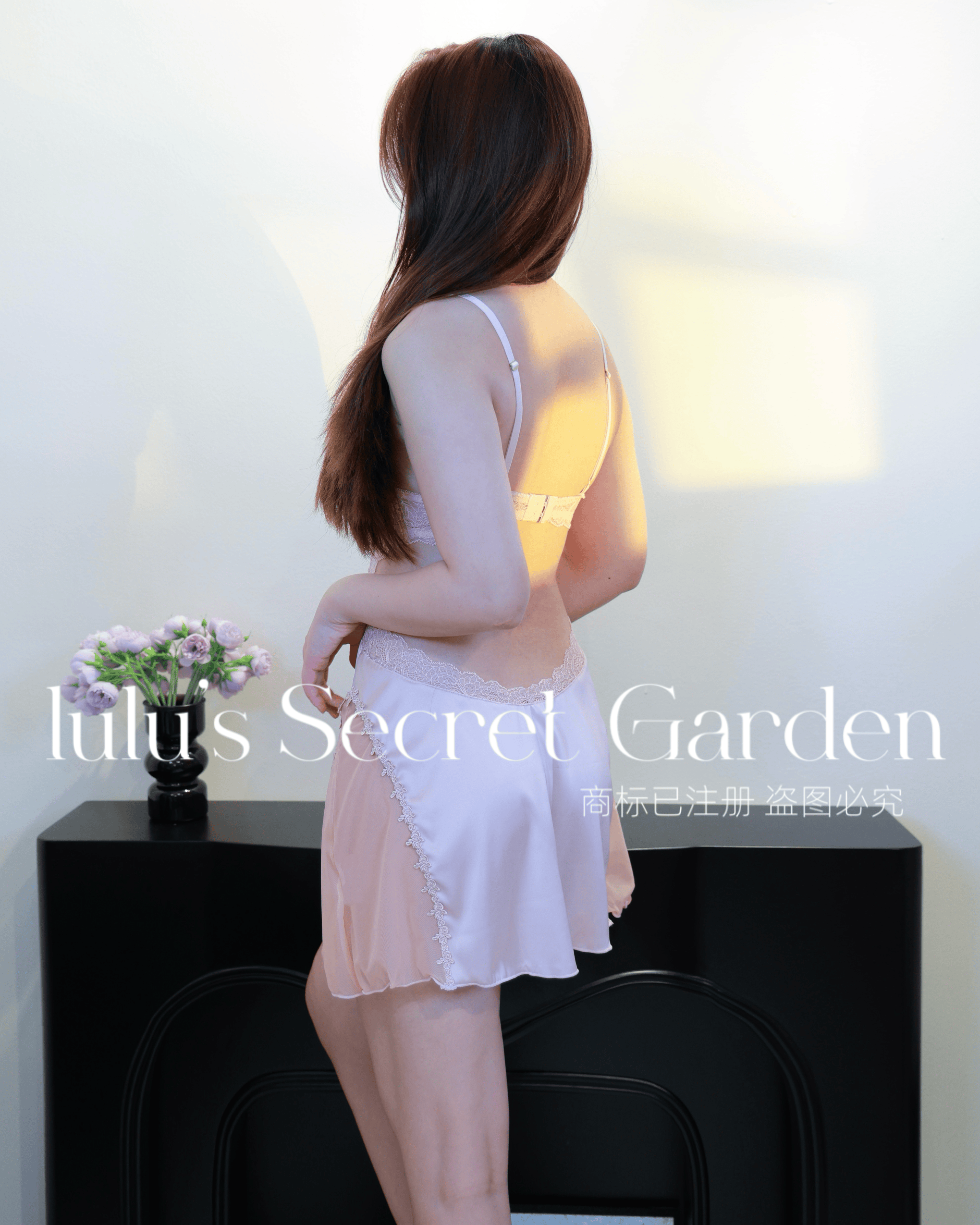 LULU 1012-Sexy Lace Underwire Push-Up Backless Padded Cami Nightdress Comfort Sleeveless